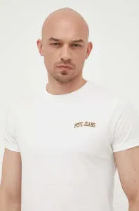 Bavlnené tričko Pepe Jeans Ronson biela farba, s potlačou