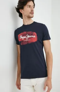 Bavlnené tričko Pepe Jeans tmavomodrá farba, s potlačou #2568095