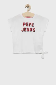 Detské bavlnené tričko Pepe Jeans biela farba, #9152607