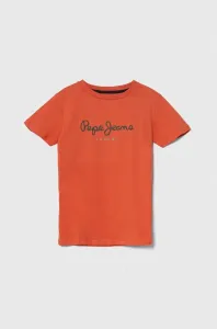 Detské bavlnené tričko Pepe Jeans PJL BJ oranžová farba, s potlačou #8834554