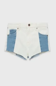 Detské rifľové krátke nohavice Pepe Jeans biela farba, vzorované, #7692670