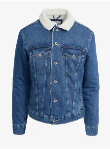 Modrá džínsová pánska bunda s umelým kožúškom Pepe Jeans Pinner DLX