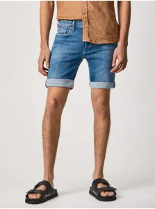 Rifľové krátke nohavice Pepe Jeans Hatch Short pánske, tmavomodrá farba, #229896