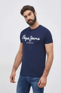 Tričko Pepe Jeans Original Stretch pánske, tmavomodrá farba, s potlačou