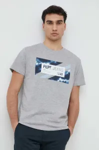 Tričko Pepe Jeans Rederick pánske, šedá farba, s potlačou #7379642