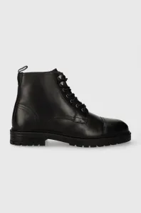 Kožená obuv Pepe Jeans LOGAN BOOT pánska, čierna farba, PMS50237 #8753402