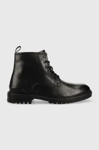 Kožená obuv Pepe Jeans Ned Boot Relief pánske, čierna farba #8295247