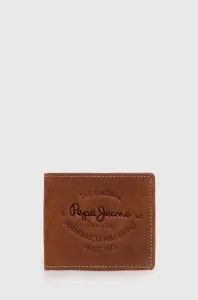 Kožená peňaženka Pepe Jeans pánsky, hnedá farba