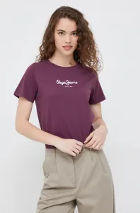 Bavlnené tričko Pepe Jeans fialová farba, #258507