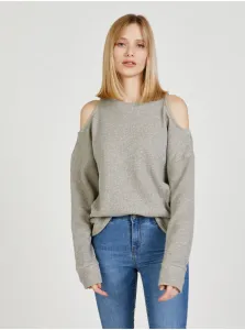 Grey Women's Sweatshirt with Exposed Shoulders Pepe Jeans Moni - Women