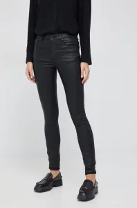 Nohavice Pepe Jeans dámske, čierna farba, priliehavé, vysoký pás #4223118
