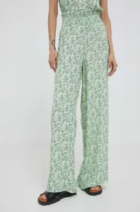 Nohavice Pepe Jeans dámske, zelená farba, rovné, vysoký pás #8733862