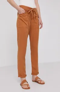 Nohavice Pepe Jeans Dash dámske, hnedá farba, rovné, stredne vysoký pás #5532354