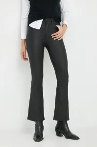Nohavice Pepe Jeans Dion Flare dámske, čierna farba, zvony, vysoký pás #6362175