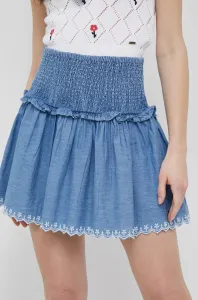 Rifľová sukňa Pepe Jeans Dolly fialová farba, mini, áčkový strih