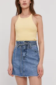 Rifľová sukňa Pepe Jeans mini, rovná
