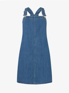 Rifľové šaty Pepe Jeans Vesta Blue tmavomodrá farba, mini, rovný strih