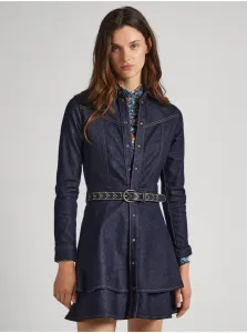Navy Blue Women's Short Denim Dress Pepe Jeans CASSIA - Women's #8382743