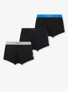 Set of three men's boxers in black with Pepe Jeans Martial inscription - Mens