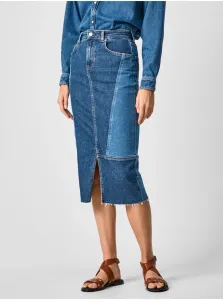 Modrá dámska rifľová midi sukňa Pepe Jeans Piper #702922