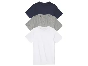 pepperts!® Chlapčenské tričko, 3 kusy (134/140, biela/navy modrá/sivá)