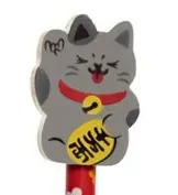 Ceruzka s gumou s mačkou - Maneki Neko Farba: čierná #3659607