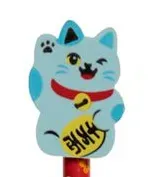 Ceruzka s gumou s mačkou - Maneki Neko Farba: Modrá #3659606
