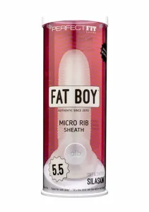 Fat Boy Micro Ribbed - návlek na penis (15 cm) - mliečne biely