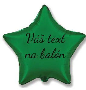 Personal Fóliový balón s textom - Zelená hviezda 45 cm