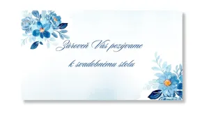 Personal Kartička k stolu - Modré kvetiny Zvoľte množstvo: od 61 ks a viac