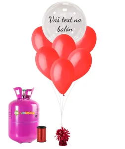 Personal Personalizovaný hélium párty set červený - Priesvitný balón 16 ks