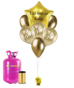 Personal Personalizovaný hélium párty set zlatý - 30. narodeniny 13 ks