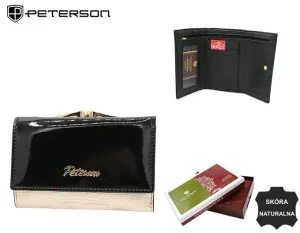 Dámska kožená peňaženka s háčikom a zapínaním - Peterson