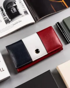 Farebná dámska kožená peňaženka na patentku — Peterson #9182284