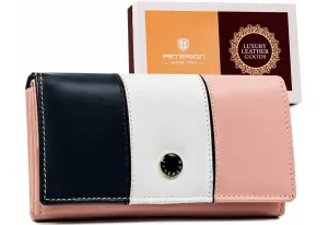 Farebná dámska kožená peňaženka na patentku — Peterson #9182419