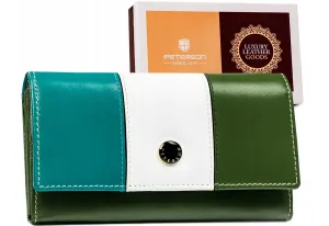 Farebná dámska kožená peňaženka na patentku — Peterson #9182417