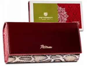 Lakovaná peňaženka na karty s hadím vzorom - Peterson