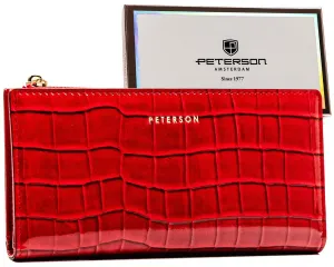 Veľká dámska peňaženka z lakovanej ekologickej kože— Peterson