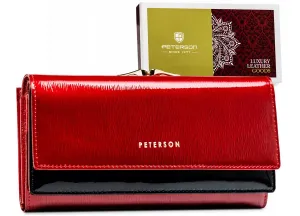 Veľká, kožená dámska peňaženka s RFID systémom — Peterson #9283575