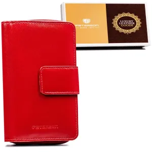 Veľká, kožená dámska peňaženka so zapínaním na patentku — Peterson #9182687