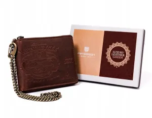 Veľká pánska kožená peňaženka s retiazkou - Peterson #9272762