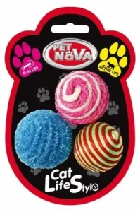 Pet Nova CAT ballset 3x4cm hračka pre mačky sada loptičiek