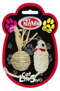 Pet Nova CAT sisalset mouse ball 7 sisalová hračka pre mačky - lopta a myš