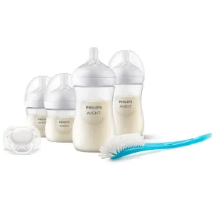 AVENT Novorodenecká SADA Natural Response plastová fľaša 4x (2x125 ml, 0m+; 2x 260 ml, 1m+) 1x cumlík,1x kefka na fľašu, 1x1 set