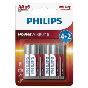 Batérie tužkové 4 + 2 AA (1,5V) PHILIPS LR6P6BP/10 #843638