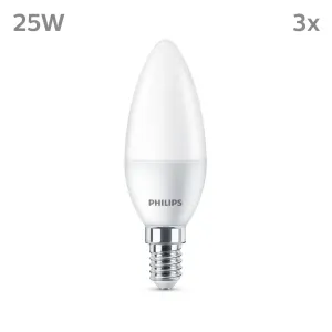 Philips LED sviečka E14 2,8W 250lm 2700K matná 3ks