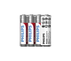 Philips Philips LR03P4F/10 - 4 ks Alkalická batéria AAA POWER ALKALINE 1,5V