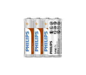 Philips Philips R03L4F/10 - 4 ks Zinkochloridová batéria AAA LONGLIFE 1,5V