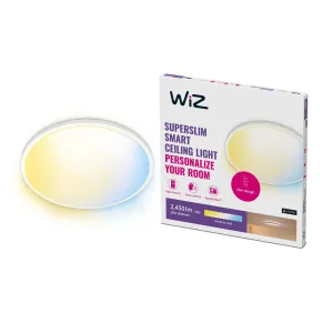 WiZ SuperSlim stropné LED svetlo CCT Ø 43 cm biela