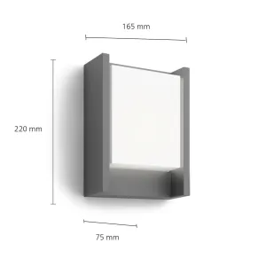 Philips Arbour UltraEfficient vonkajšie nástenné​ LED svietidlo 3,8 W 2700K, antracit